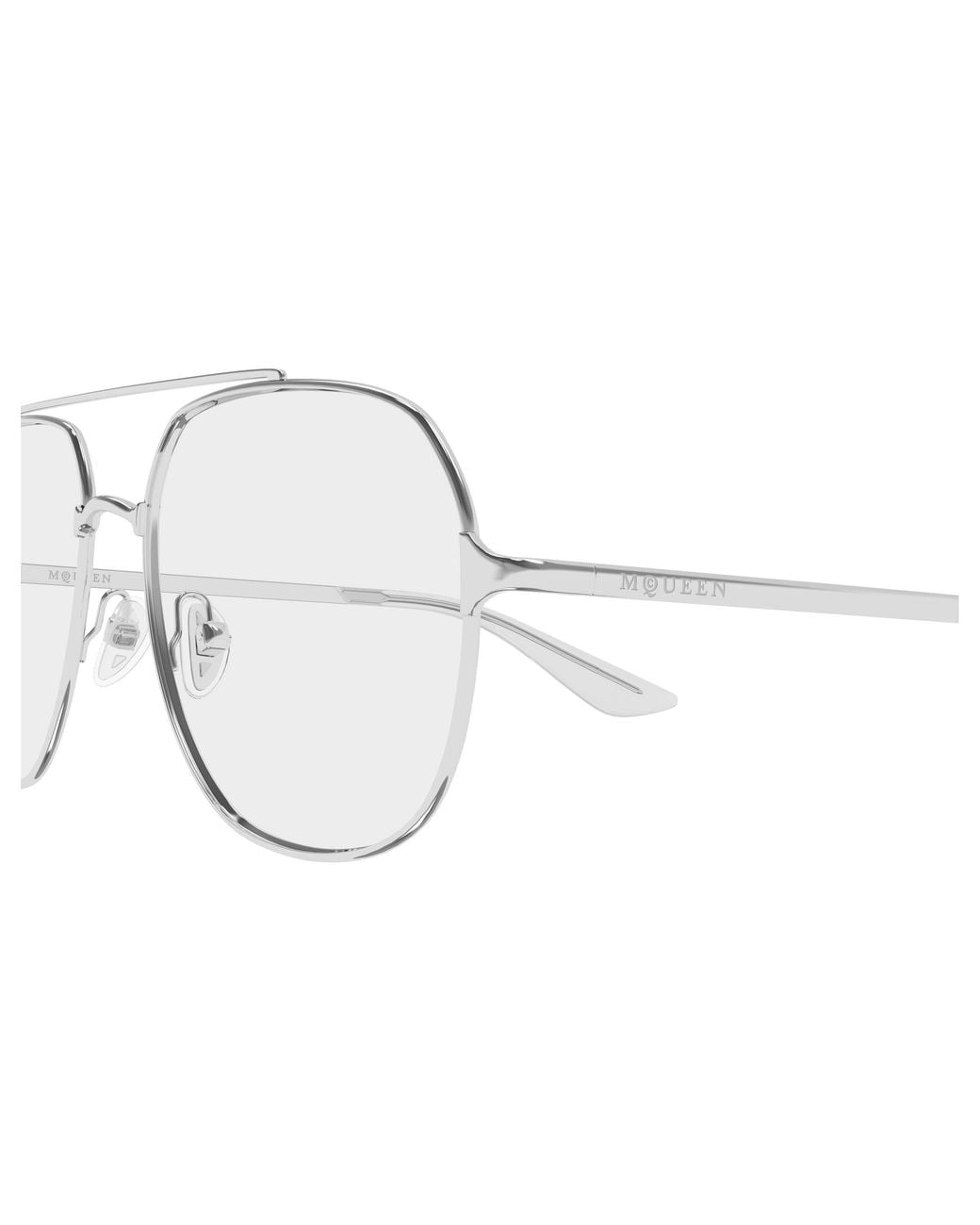 McQueen Black Am0591O 001 Montature Da Vista Metallo Trasparente Pilot