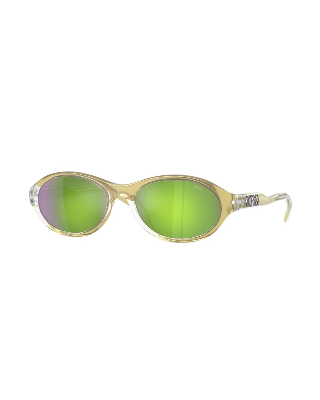 DIESEL Green Dl3024U 20588N Sunglasses Injected Round Mirror