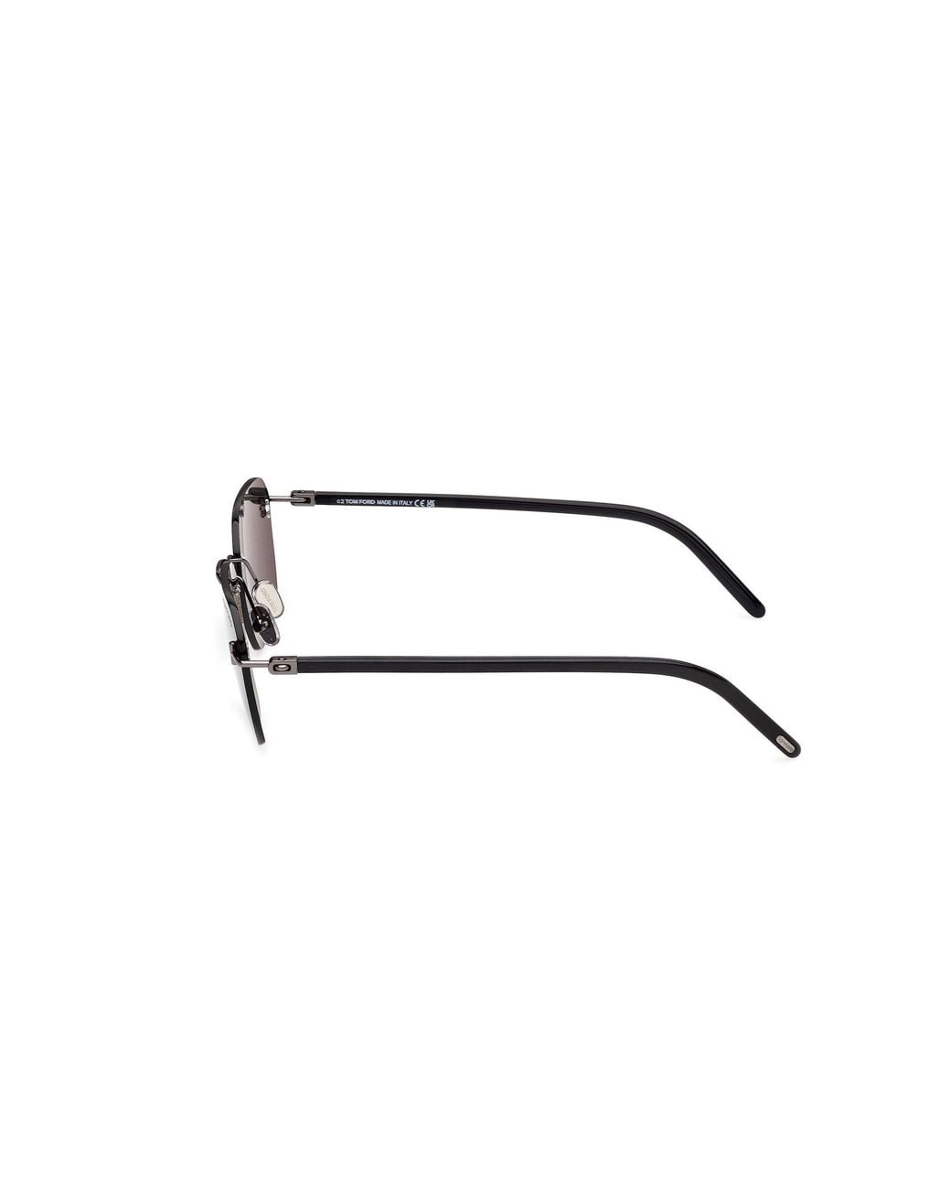 Tom Ford Black Ft1433 Carson-02 12A Sunglasses Metal Smoke Squared Normal for men