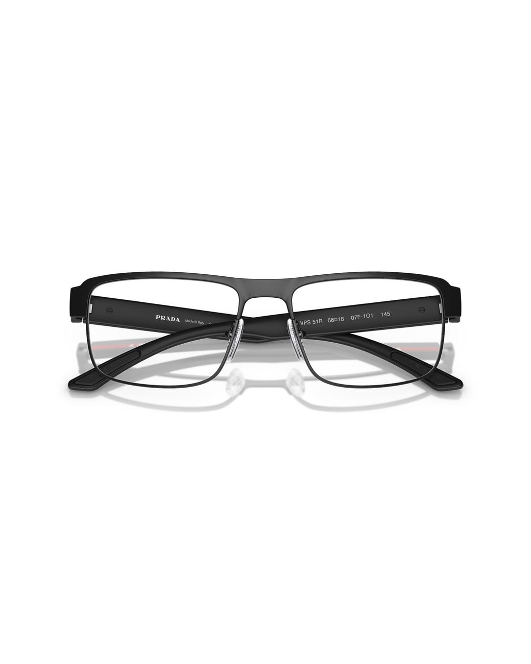 Prada Linea Rossa Black Ps 51Rv 07F1O1 Optical Frames Metal Squared Normal for men