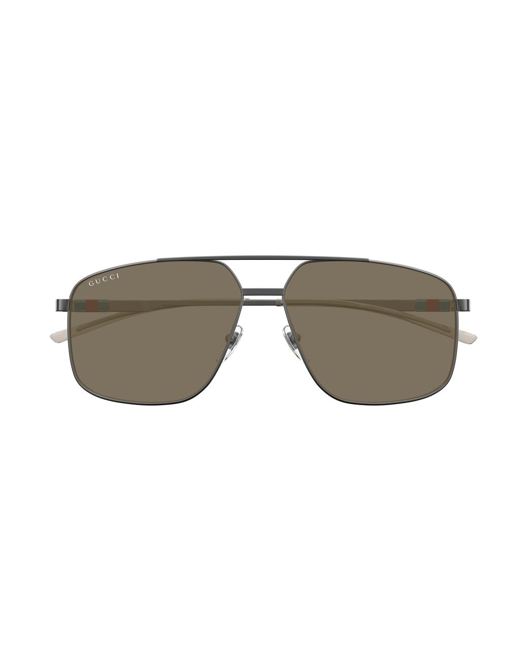 Gucci Black Gg1676S Ruthenium Metal Aviator Sunglasses for men