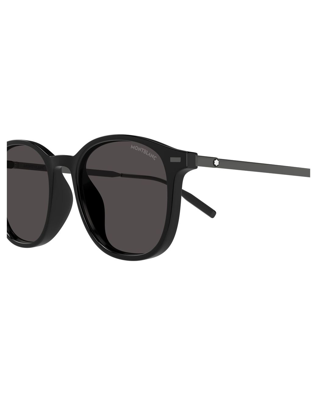 Montblanc Black Mb0454Sa 001 Sunglasses Injected Round for men