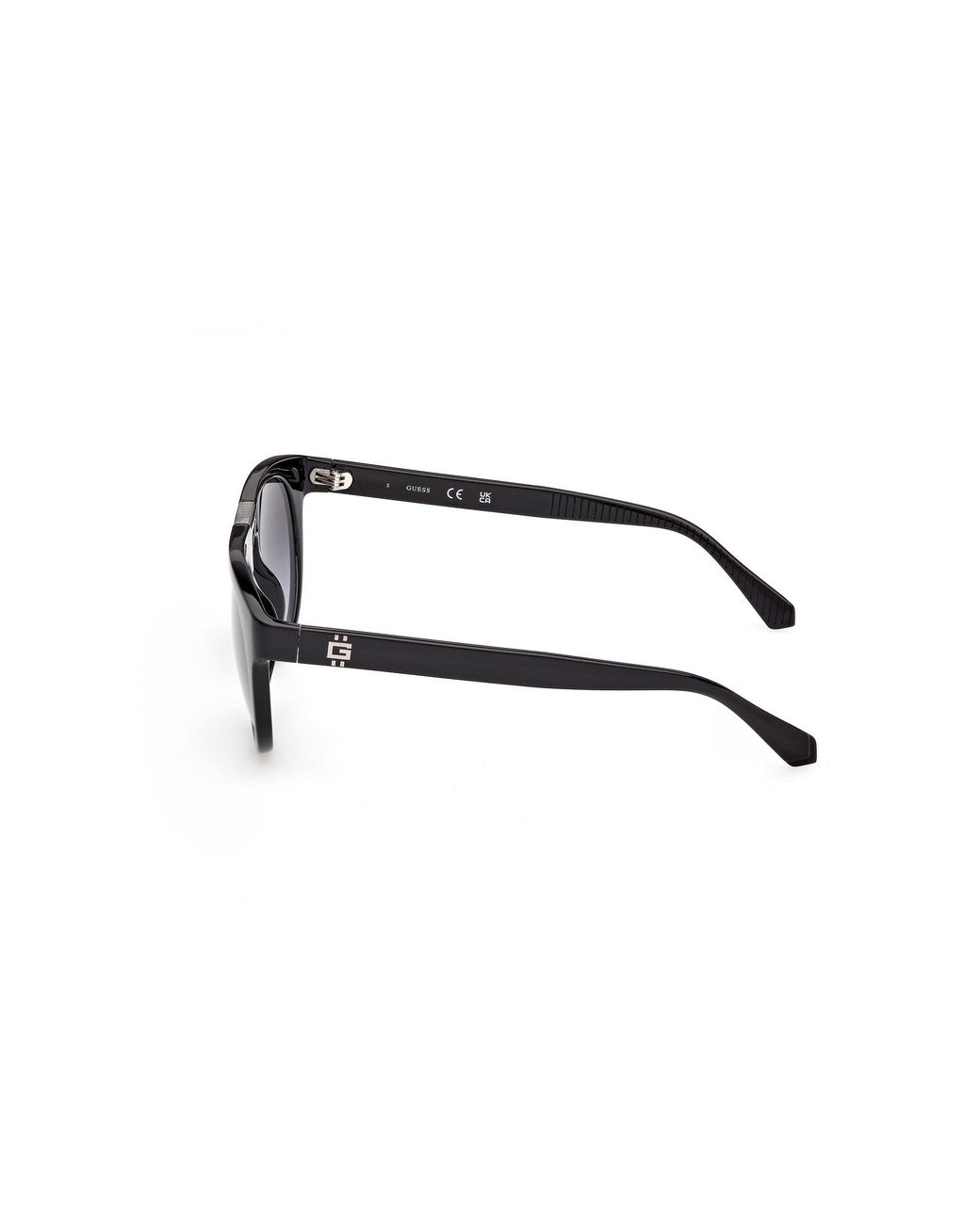 Guess Black Gu00275 01B Sunglasses Injected Smoke Round Normal for men