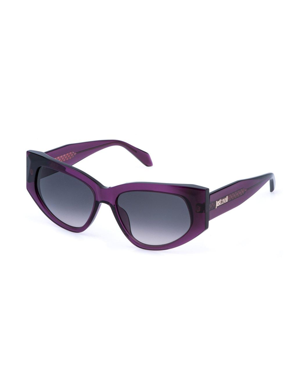 Just Cavalli Black Sjc169 916 Sunglasses Acetate Smoke Cat Eye Normal Nuanced