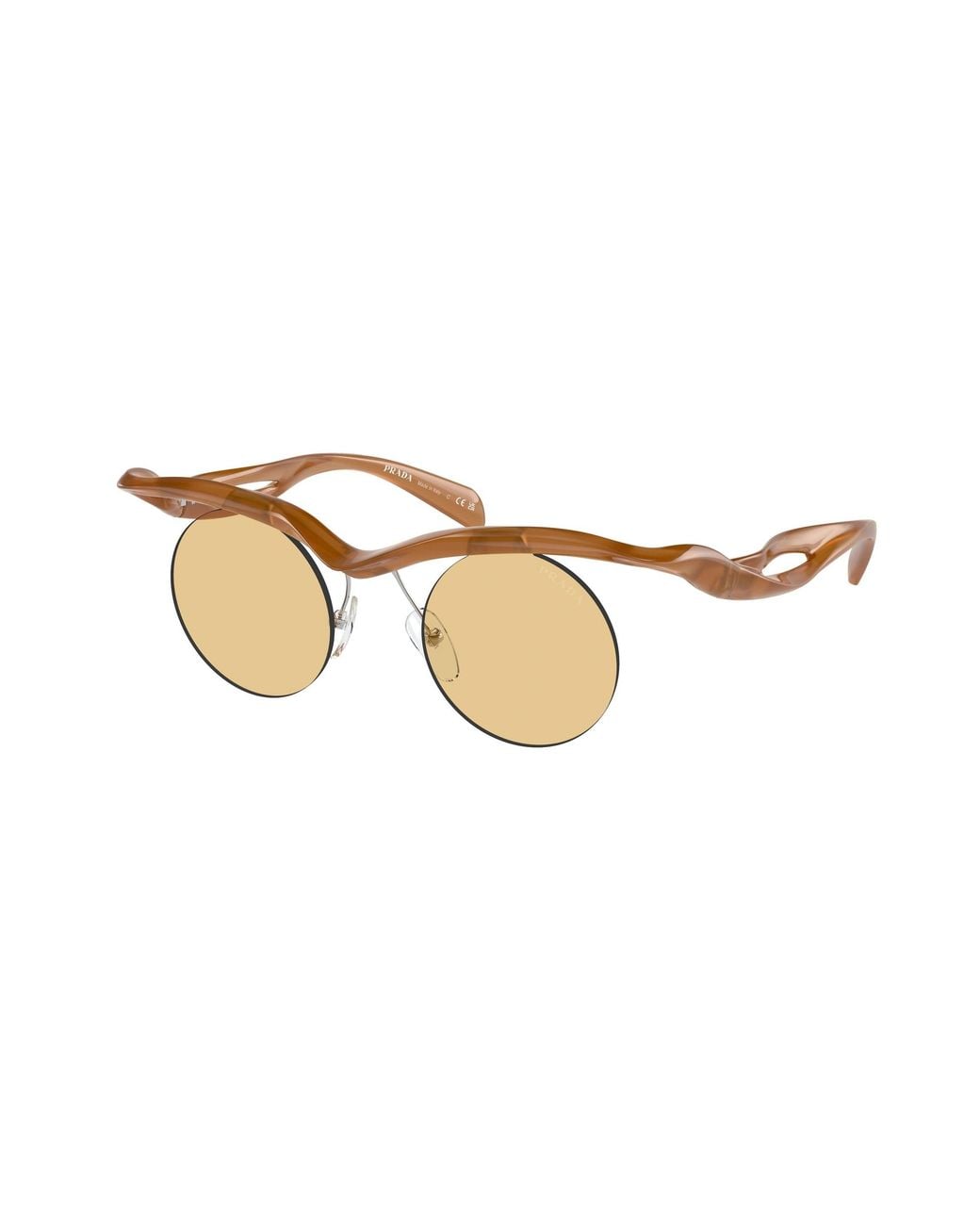 Prada Black Pr A24S 13S80E Sunglasses Injected Round Normal
