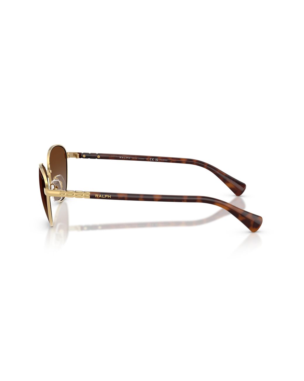 Ralph Lauren Black Ra4150 9004T5 Sunglasses Metal Cat Eye Polarized