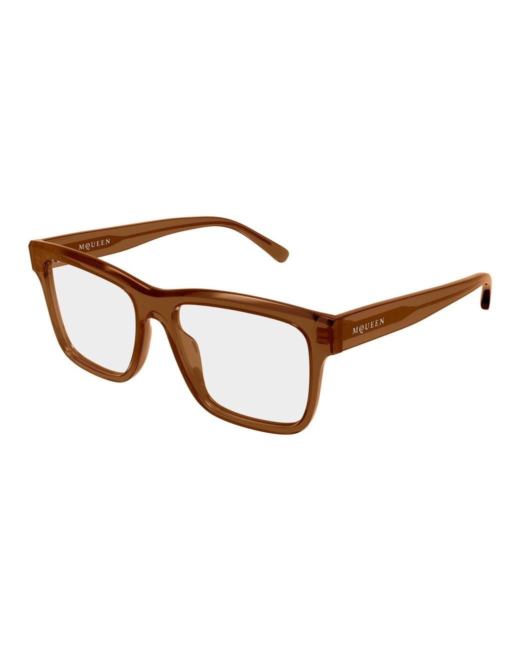 McQueen Black Am0582O 004 Optical Frames Acetate Transparent Squared