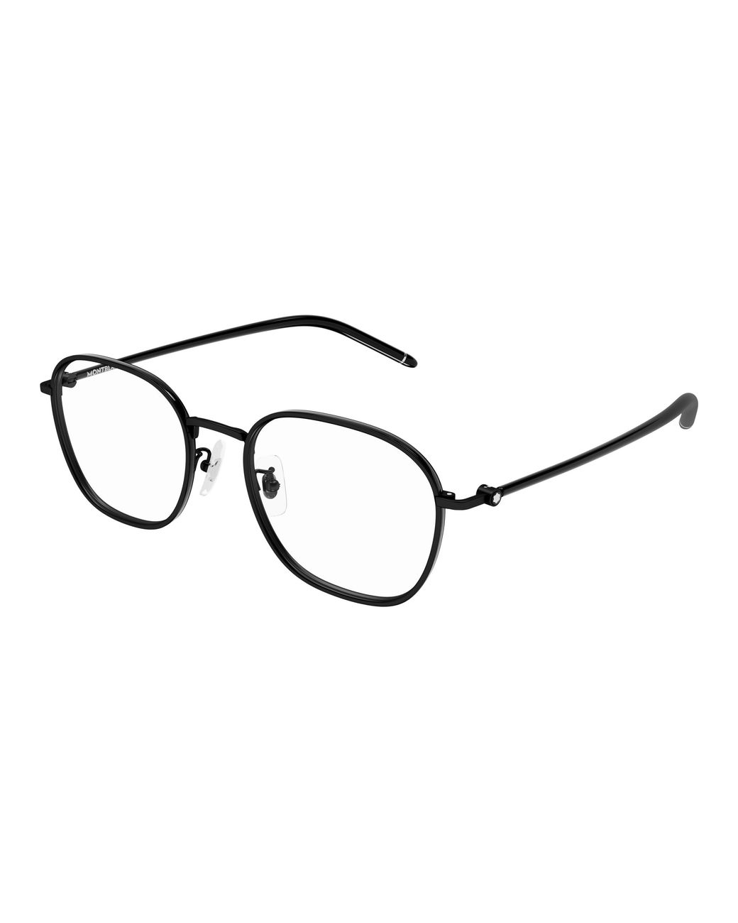 Montblanc Black Mb0368Oa 001 Optical Frames Metal Transparent Squared for men