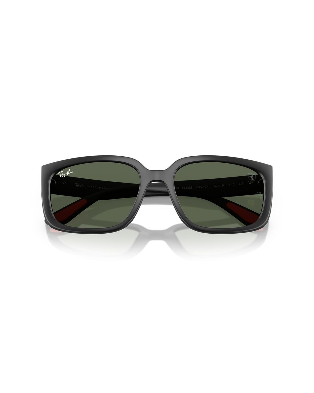 Ray-Ban Black Rb4443m Scuderia Ferrari Collection Sunglasses Frame Green Lenses
