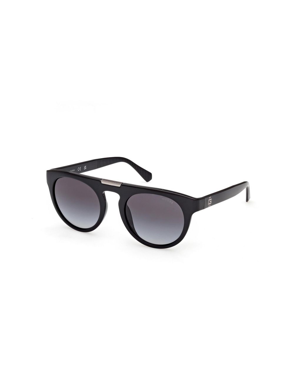 Guess Black Gu00275 01B Sunglasses Injected Smoke Round Normal for men