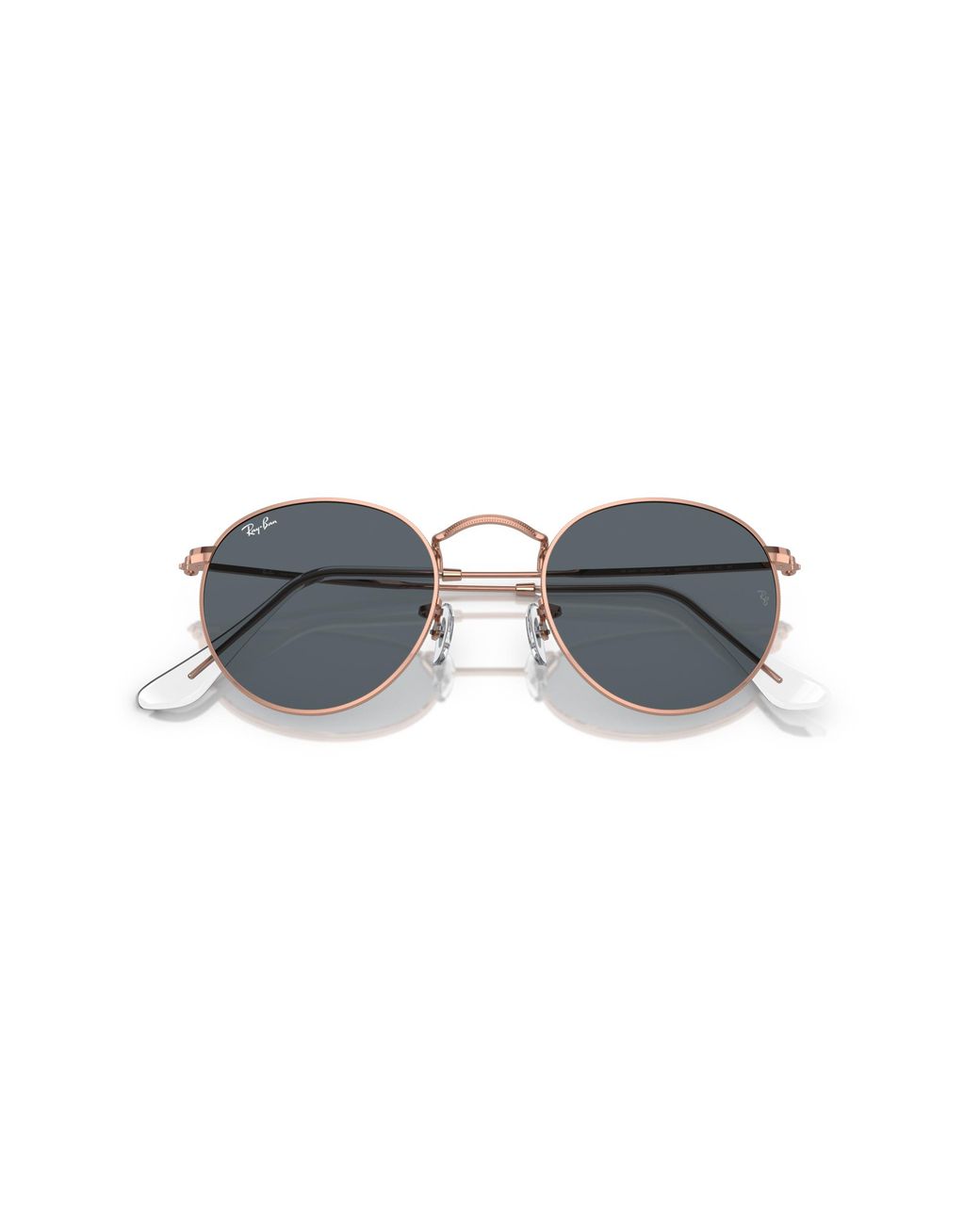 Ray-Ban Black Round Metal Sunglasses -copper Frame Blue Lenses