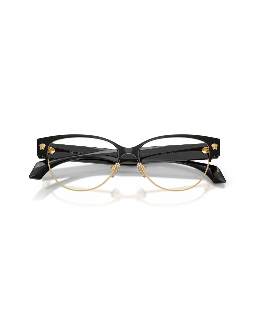 Versace Black Ve1318 1433 Optical Frames Metal Transparent Cat Eye Normal