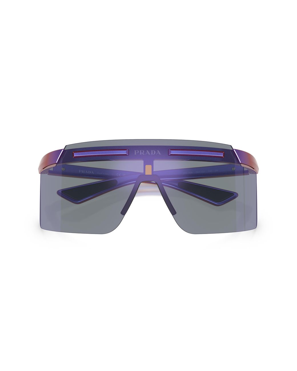 Prada Linea Rossa Black Ps B06S 26H10J Sunglasses Injected Squared Mirror for men