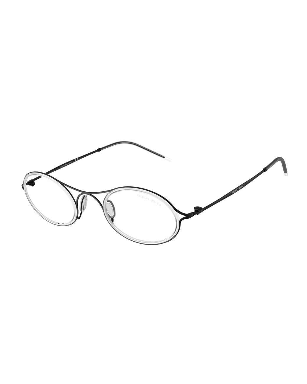 Giorgio Armani Black Ar6187 30011W Sunglasses Metal Transparent Round Normal for men