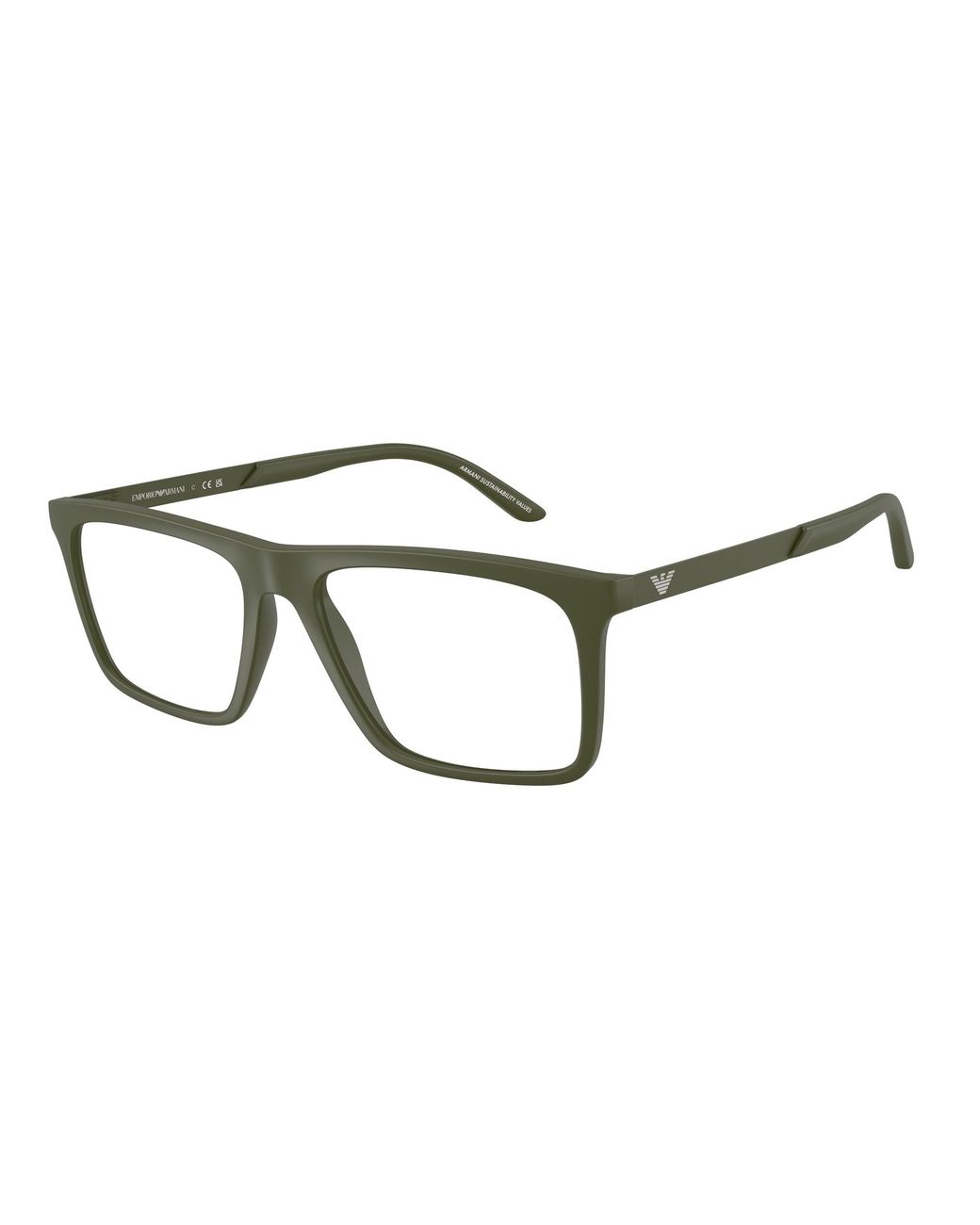Emporio Armani Black Ea3221 5001 Optical Frames Injected Transparent Squared Normal for men