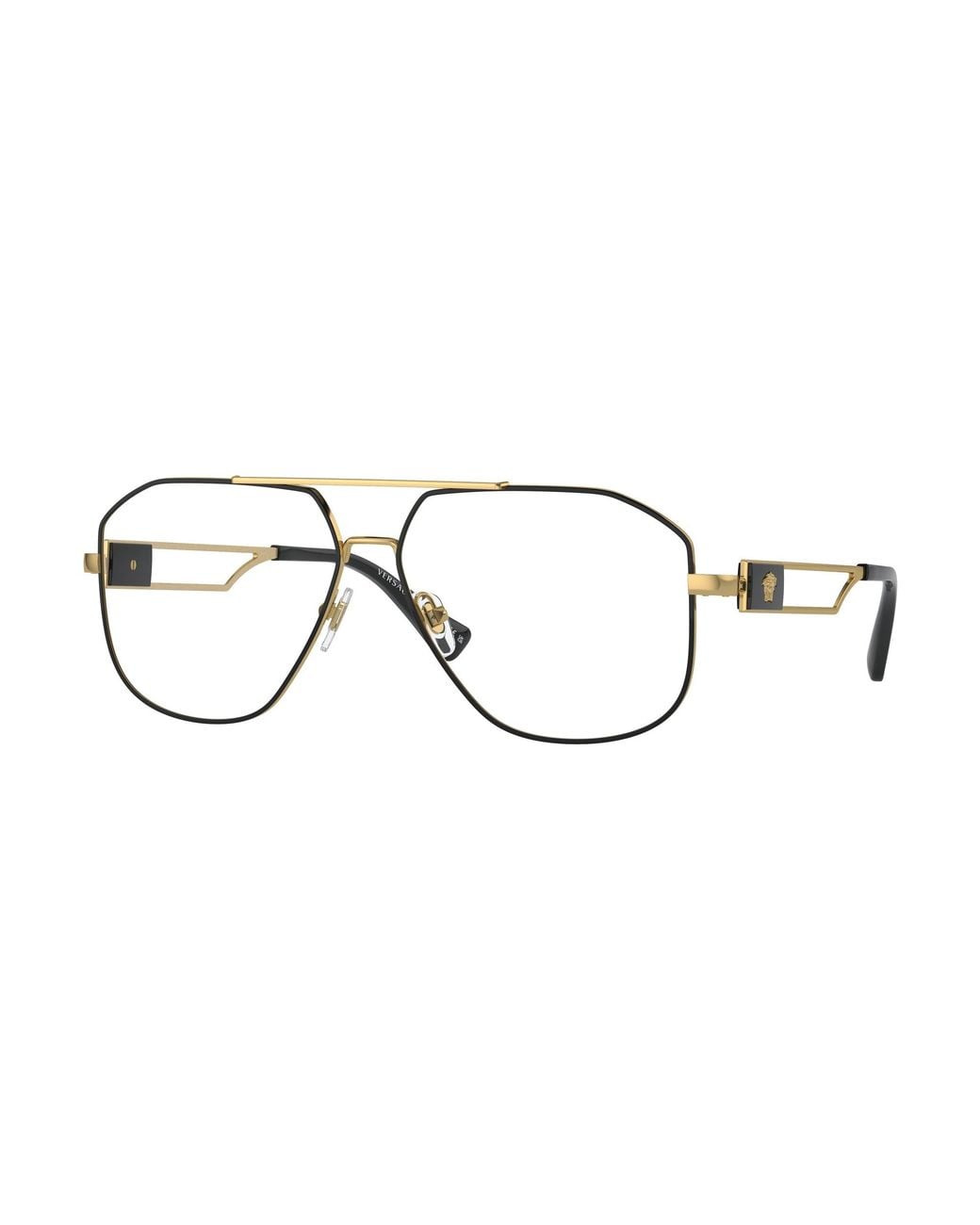 Versace Black Ve1287 1443 Optical Frames Steel Pilot Normal for men