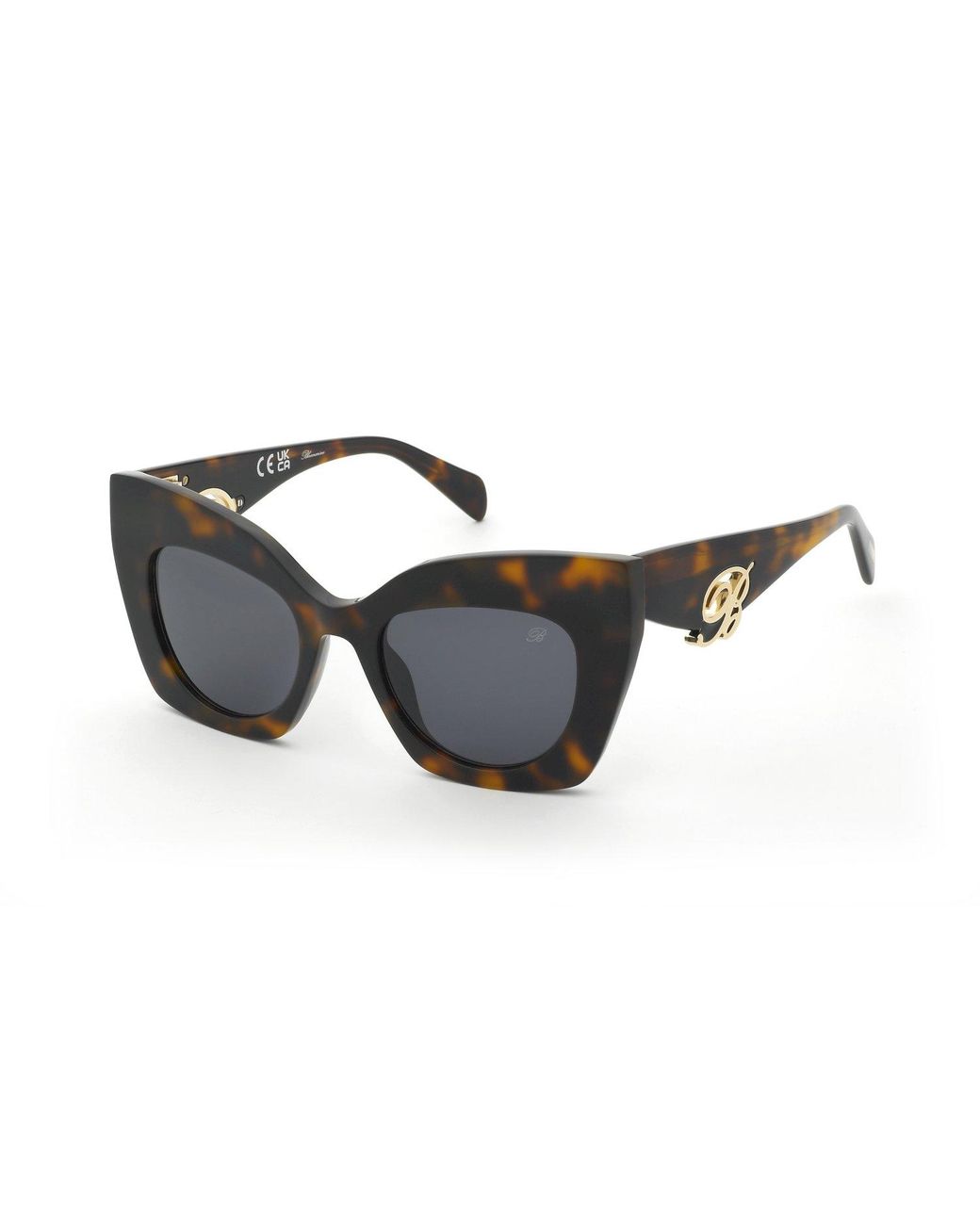 Blumarine Black Sbm902V 0752 Sunglasses Acetate Smoke Butterfly Normal