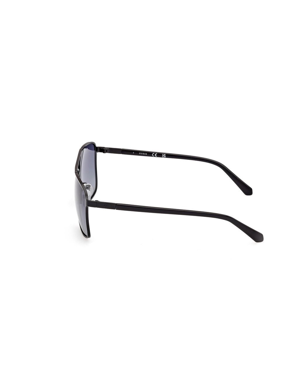 Guess Black Gu00210 02D Sunglasses Metal Smoke Squared Polarized for men