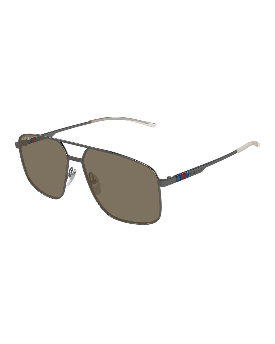 Gucci Black Gg1676S Ruthenium Metal Aviator Sunglasses for men