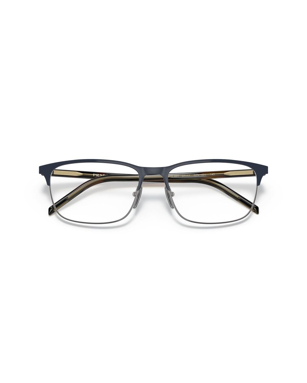 Prada Black Pr 66Yv 02N1O1 Optical Frames Metal Transparent Pillow Normal for men