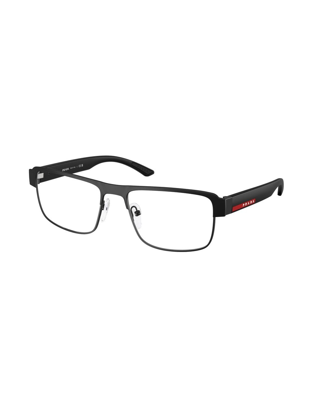 Prada Linea Rossa Black Ps 51Rv 07F1O1 Optical Frames Metal Squared Normal for men