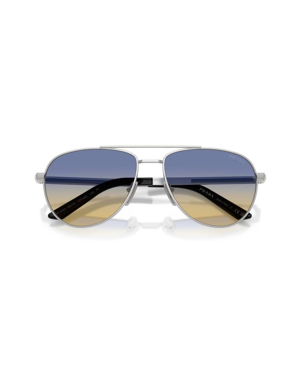 Prada Black Pr A54S 27506Z Sunglasses Metal Pilot Normal for men