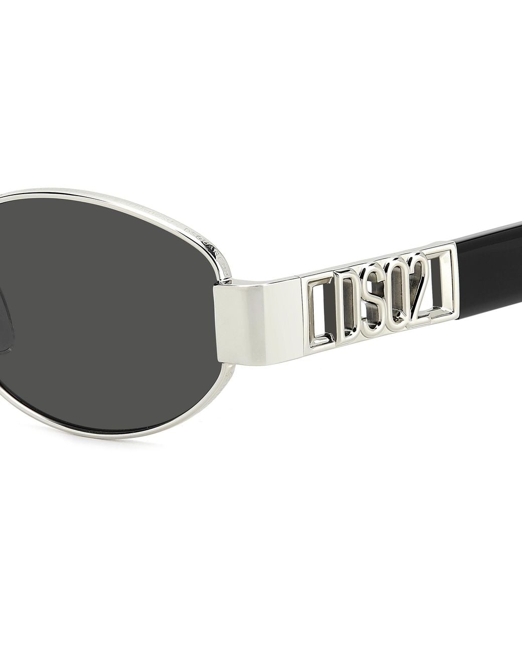 DSquared² Black D2 0155/S 010/Ir Sunglasses Metal Round Normal for men