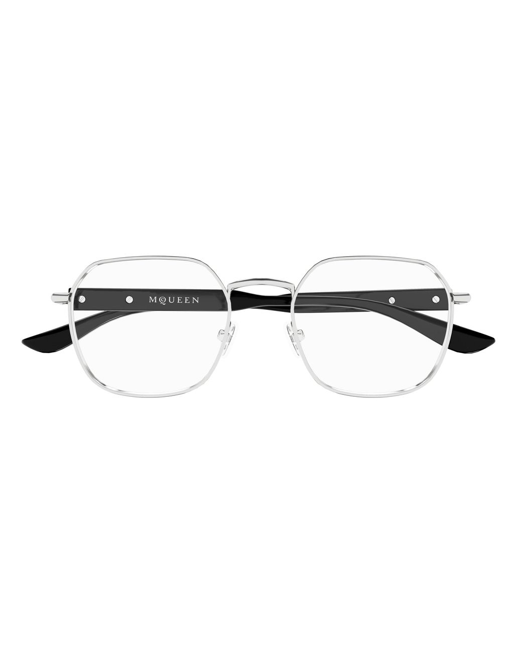 McQueen Black Am0499O 001 Optical Frames Acetate Transparent Geometric for men