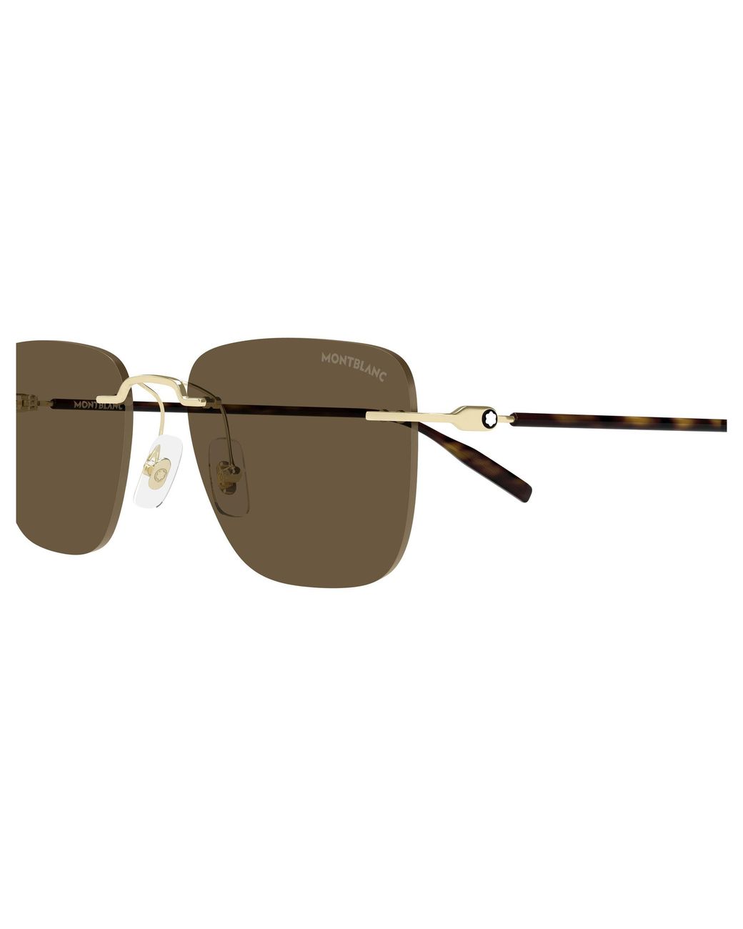 Montblanc Black Mb0470S 003 Sunglasses Metal Squared for men