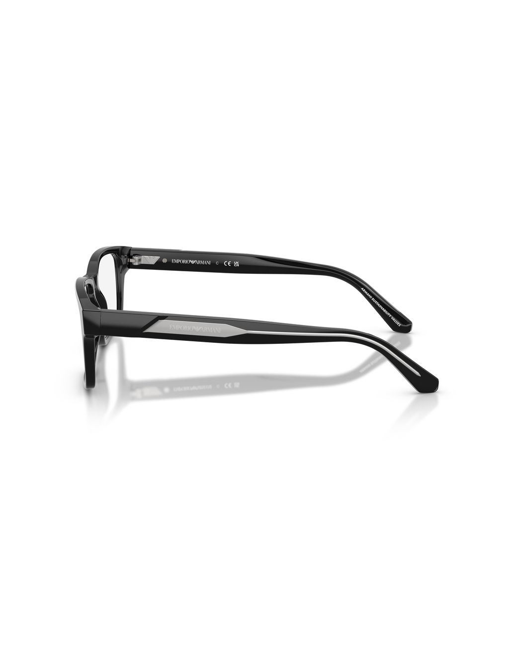 Emporio Armani Black Ea3271 6321 Optical Frames Acetate Squared Normal for men