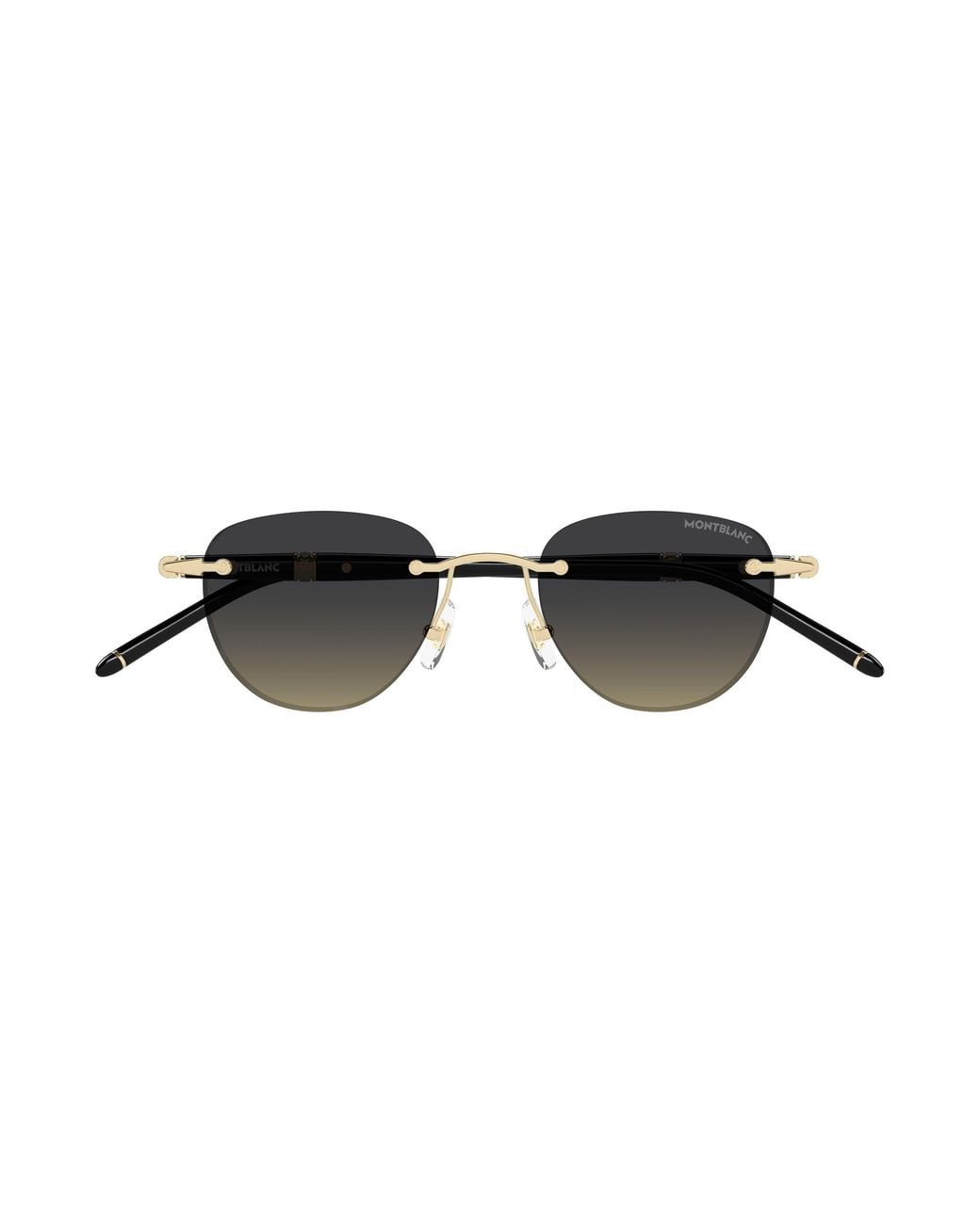 Montblanc Black Mb0412S 007 Sunglasses Metal Round for men