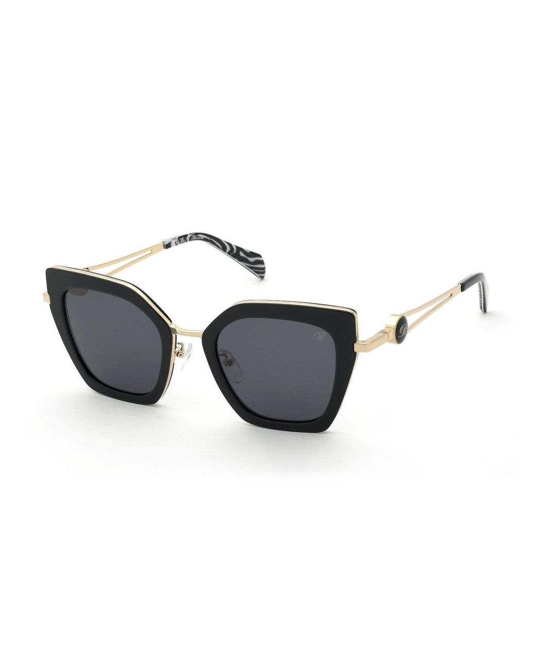 Blumarine Black Sbm244 300 Sunglasses Metal Smoke Geometric Normal