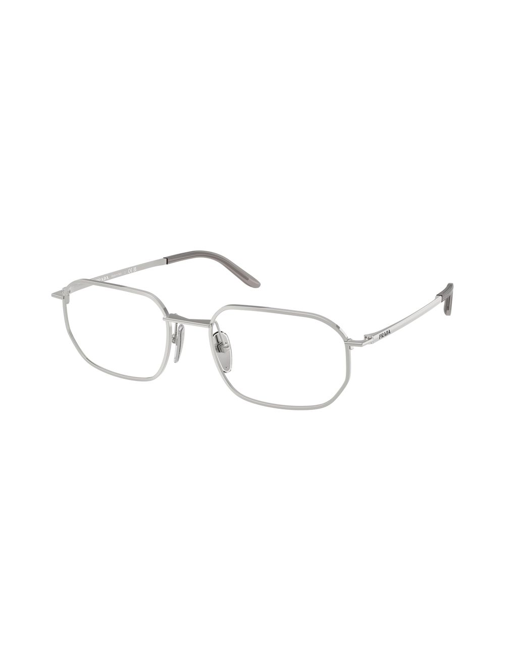 Prada Black Pr D51V 1Bc1O1 Optical Frames Metal Transparent Geometric Normal for men