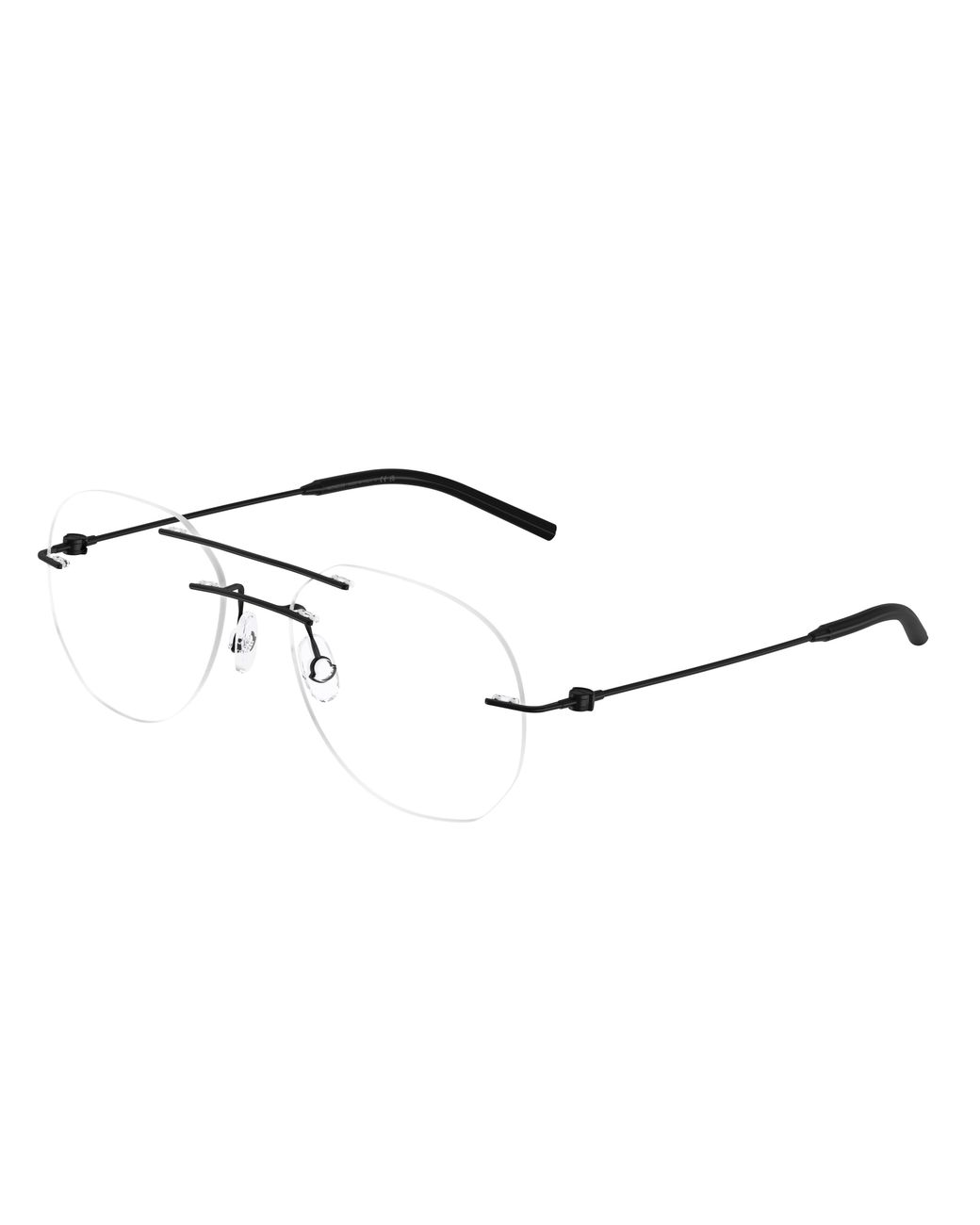 Moncler Black Me1003 1001 Optical Frames Steel Transparent Geometric Normal