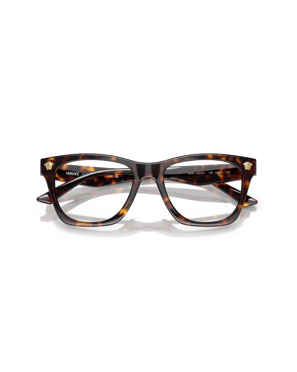 Versace Black Ve3363U 108 Optical Frames Injected Transparent Pillow Normal for men