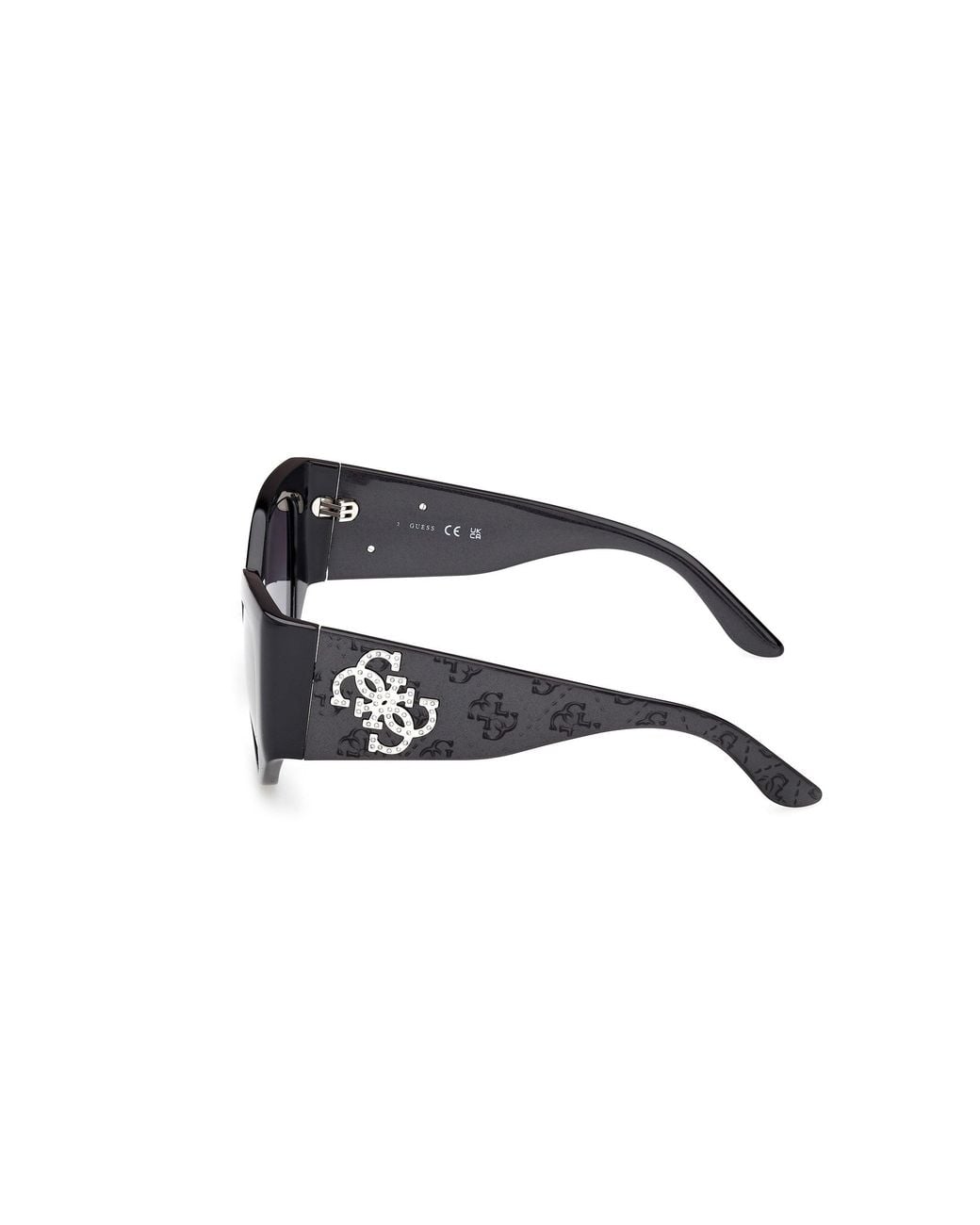 Guess Black Gu00202 01B Sunglasses Injected Smoke Cat Eye Normal