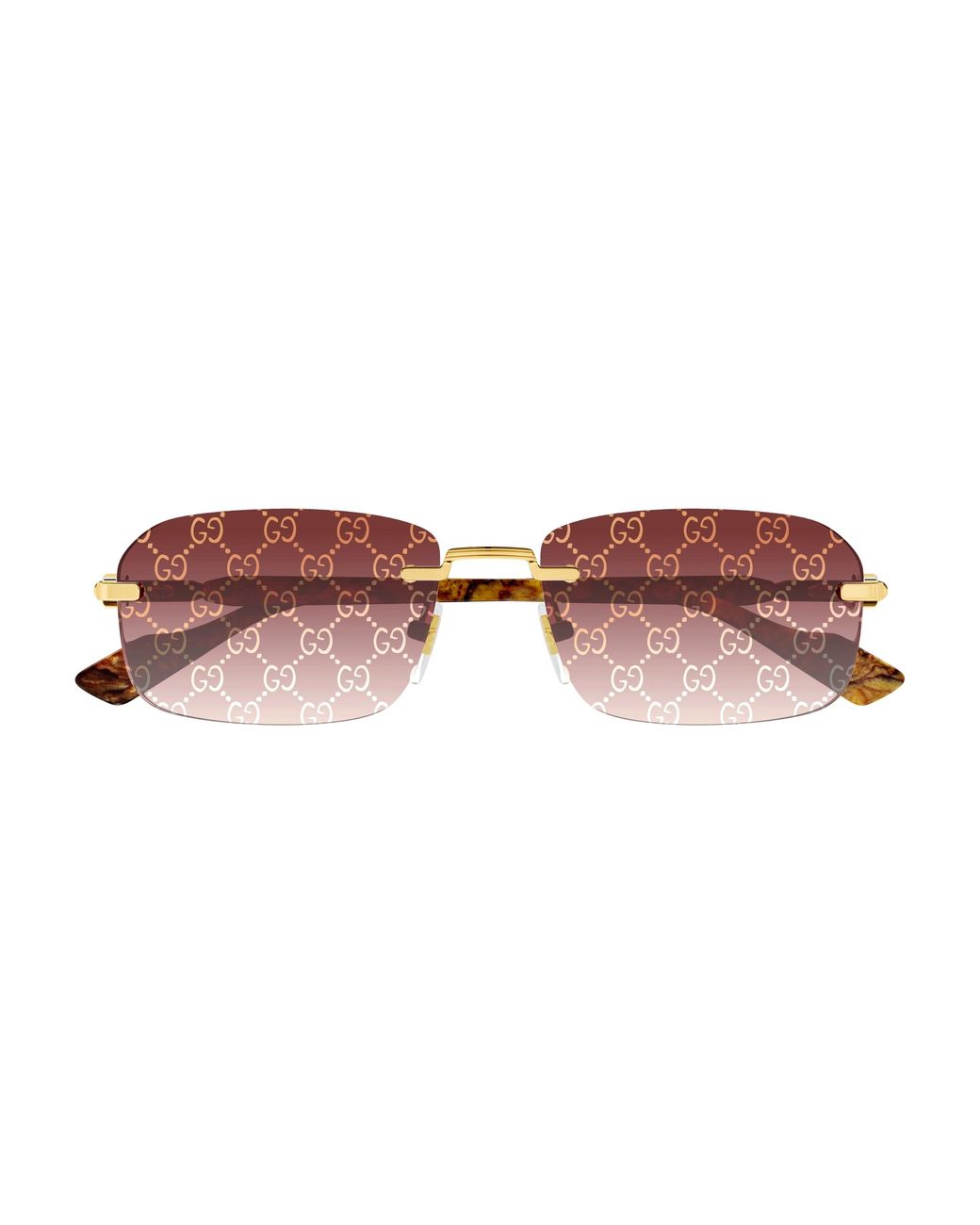 Gucci Black Gg1221S 004 Sunglasses Metal Squared Decoration Shaded for men