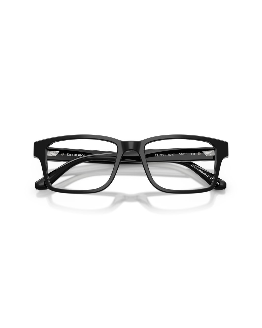 Emporio Armani Black Ea3271 6321 Optical Frames Acetate Squared Normal for men