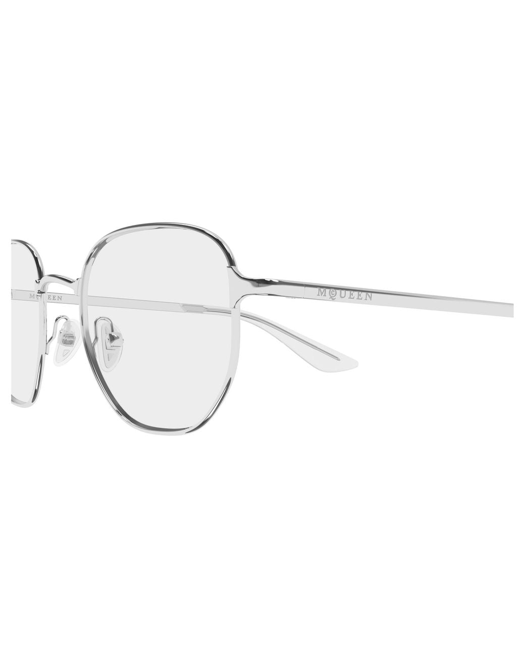 McQueen Black Am0590O 001 Montature Da Vista Metallo Trasparente Rotonda