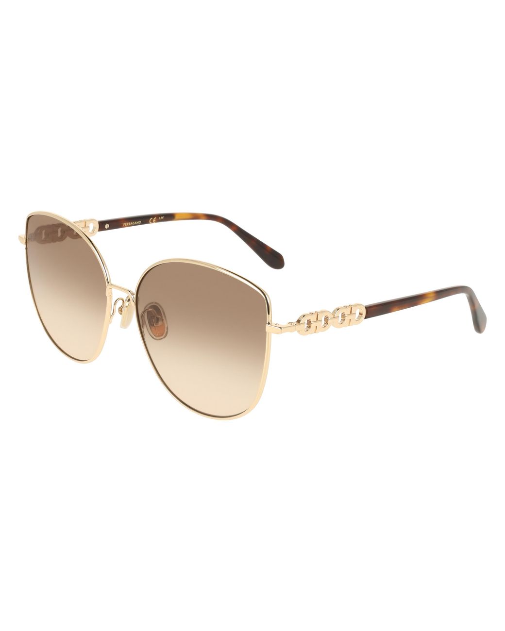Ferragamo Black Sf339S 747 Sunglasses Metal Squared Normal
