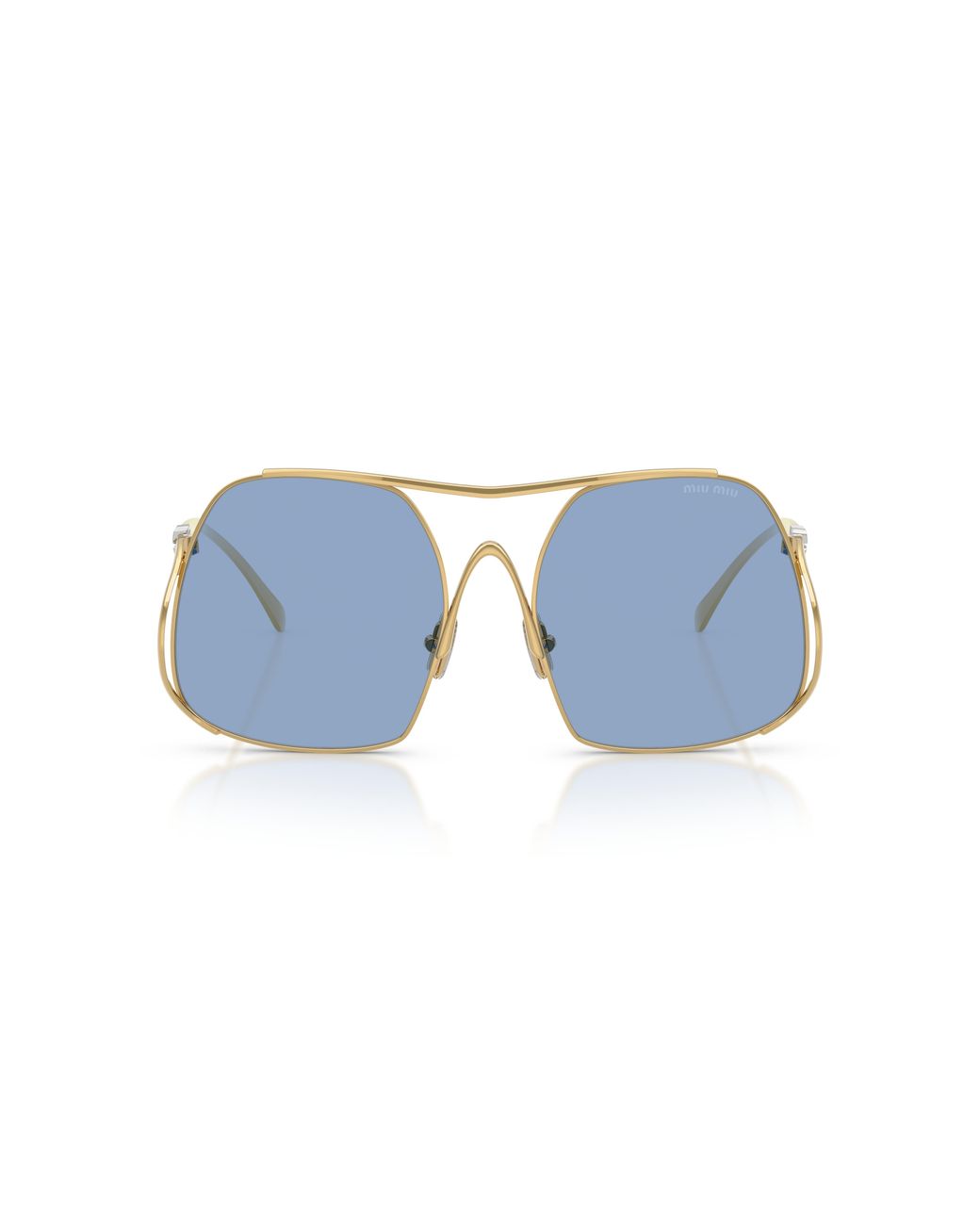 Miu Miu Black Mu A55S 5Ak30U Sunglasses Steel Squared Normal