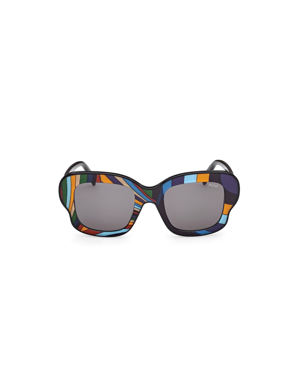 Emilio Pucci Black Ep0220 99A Sunglasses Acetate Smoke Squared Normal