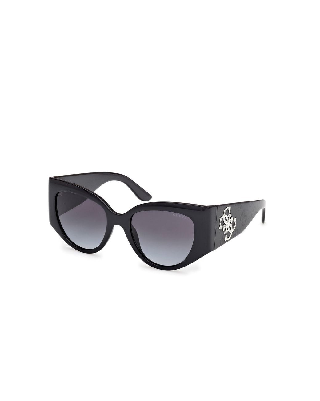Guess Black Gu00202 01B Sunglasses Injected Smoke Cat Eye Normal