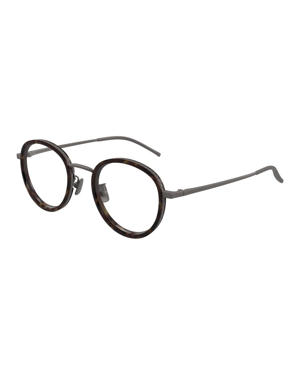 Bottega Veneta Black Bv1428Oa 002 Optical Frames Titanium Transparent Round