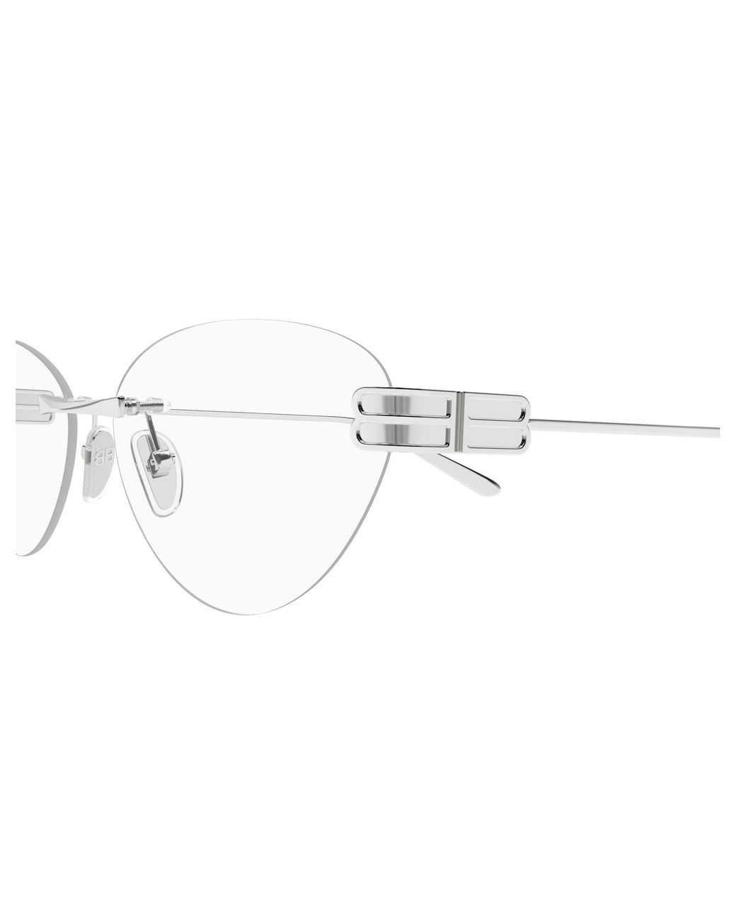 Balenciaga Black Bb0489O 001 Optical Frames Metal Transparent Cat Eye
