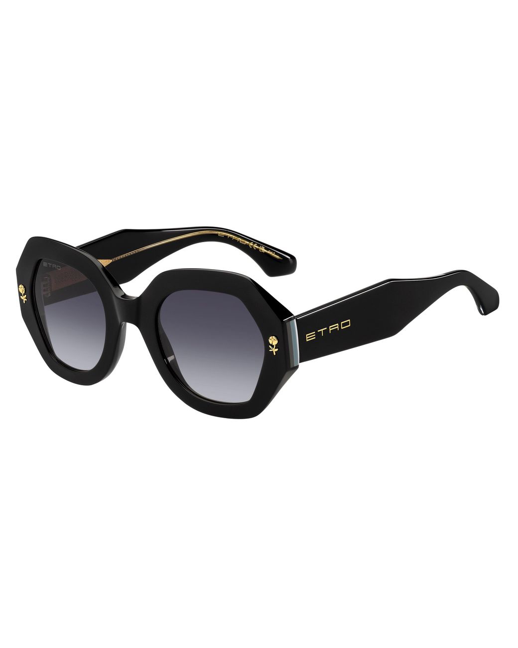 Etro Black 0009/S 807/9O Sunglasses Acetate Geometric Normal Shaded
