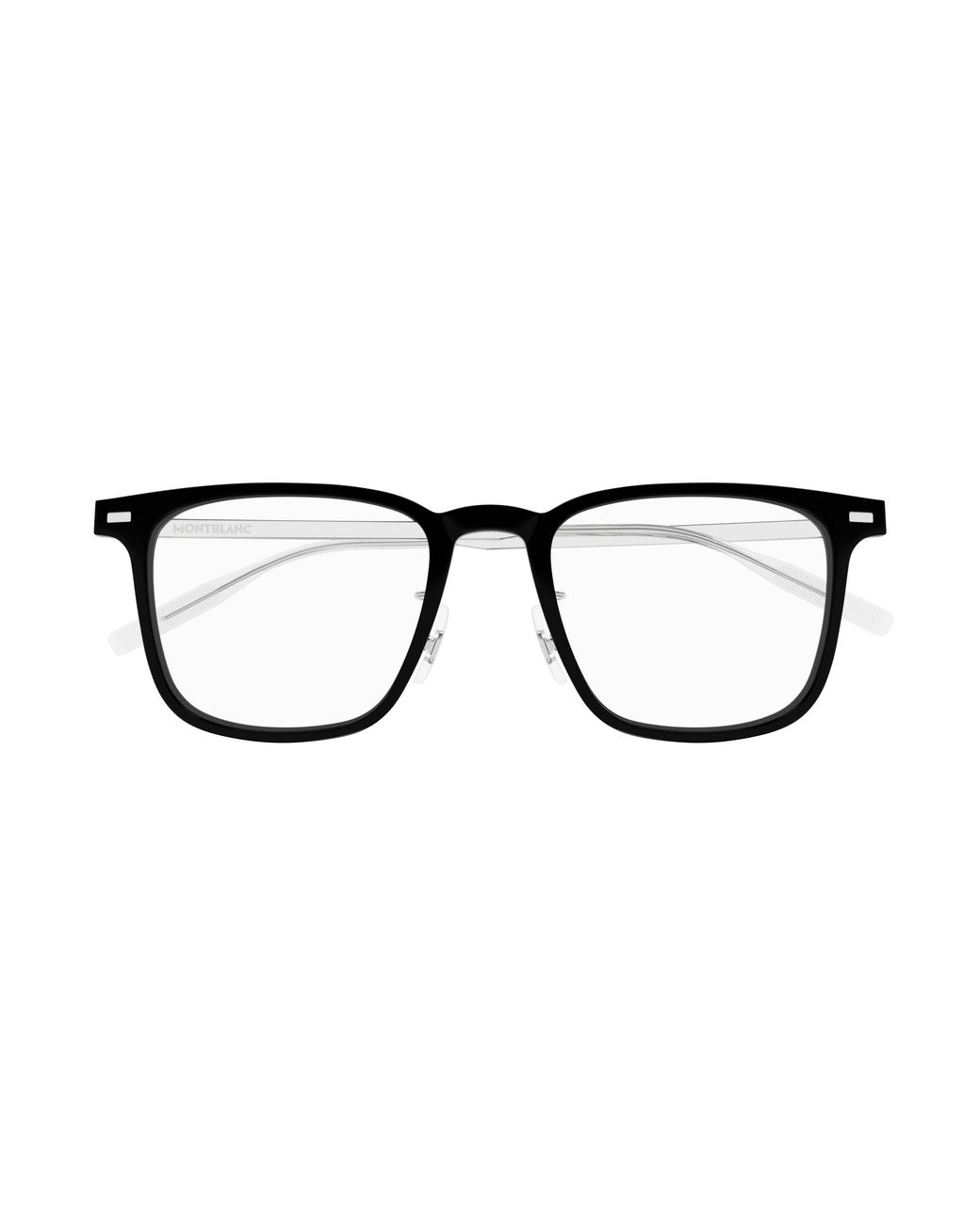 Montblanc Black Mb0395On 001 Optical Frames Injected Transparent Squared for men