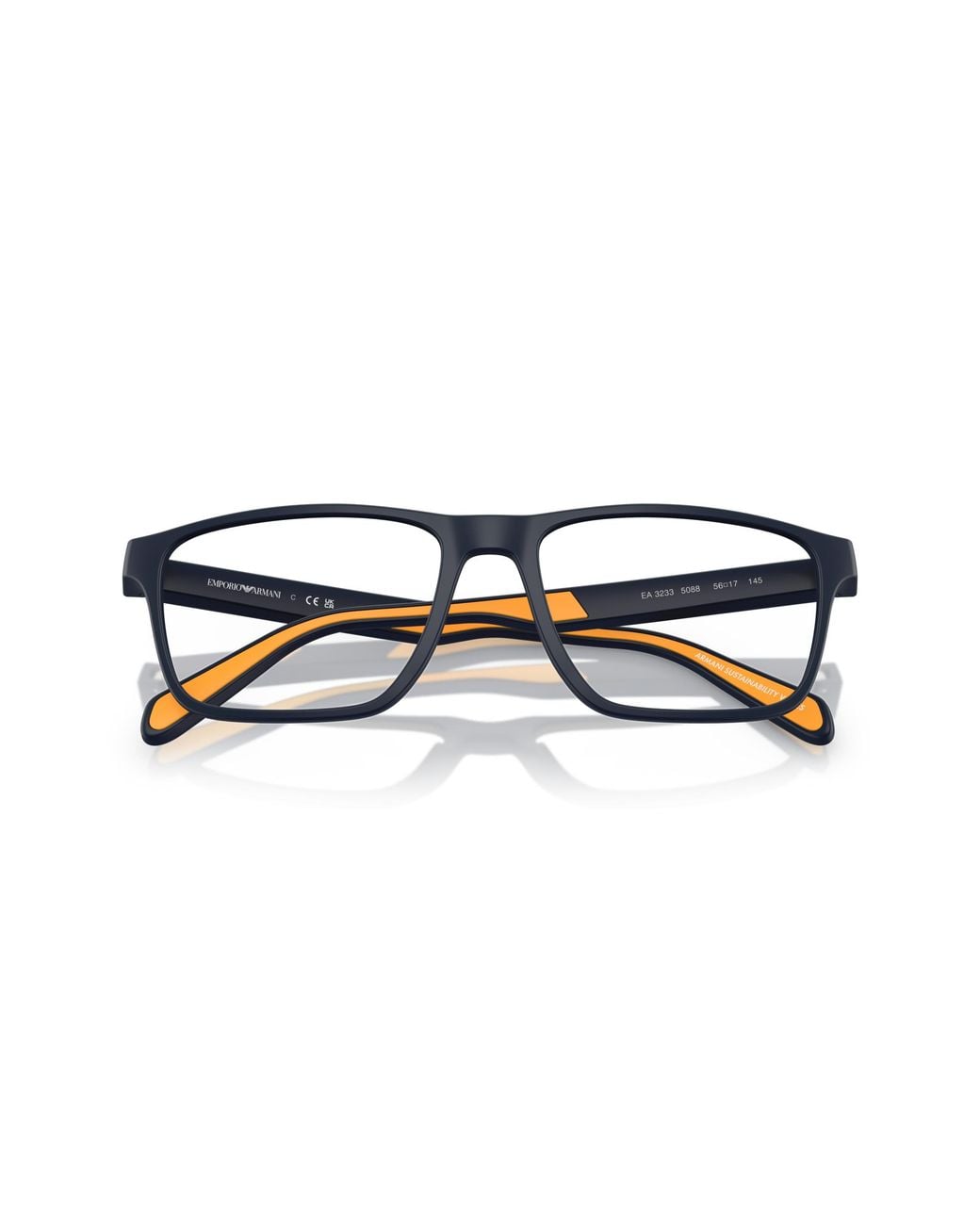 Emporio Armani Black Ea3233 5088 Optical Frames Injected Squared Normal for men