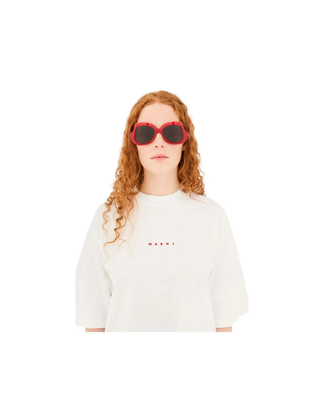 Marni Red Ps8 Quelyfish Comb Sunglasses Acetate Geometric