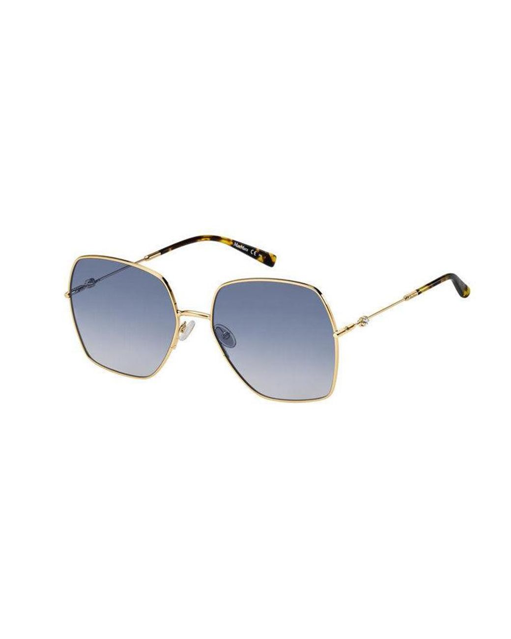 Max Mara Black Mm Gleam Ii 000/Dg Outlet Sunglasses Metal Squared Normal Shaded